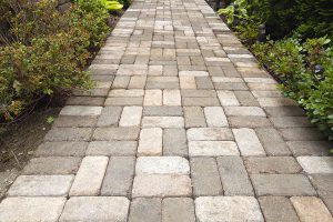 Stone hardscape walkway