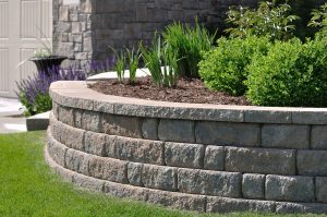 stone retaining wall on a homeowner's property